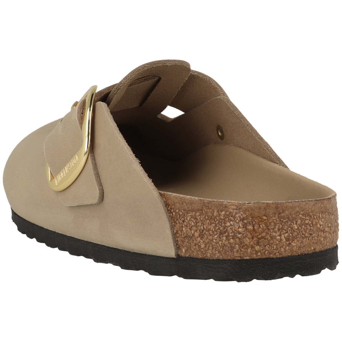 Birkenstock Boston Big Buckle Nubukleder geölt Clogs schmal hellbraun