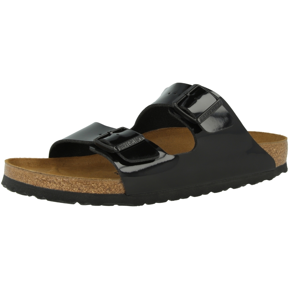 Birkenstock Arizona Birko-Flor Lack Sandale normal schwarz