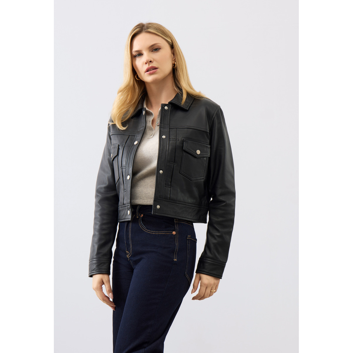 Bolongaro Trevor Lexi Trucker Lederjacke schwarz