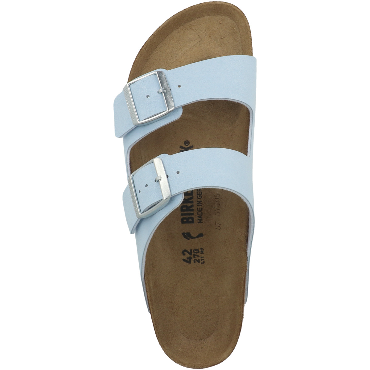 Birkenstock Arizona Birko-Flor Nubuk Sandale schmal hellblau