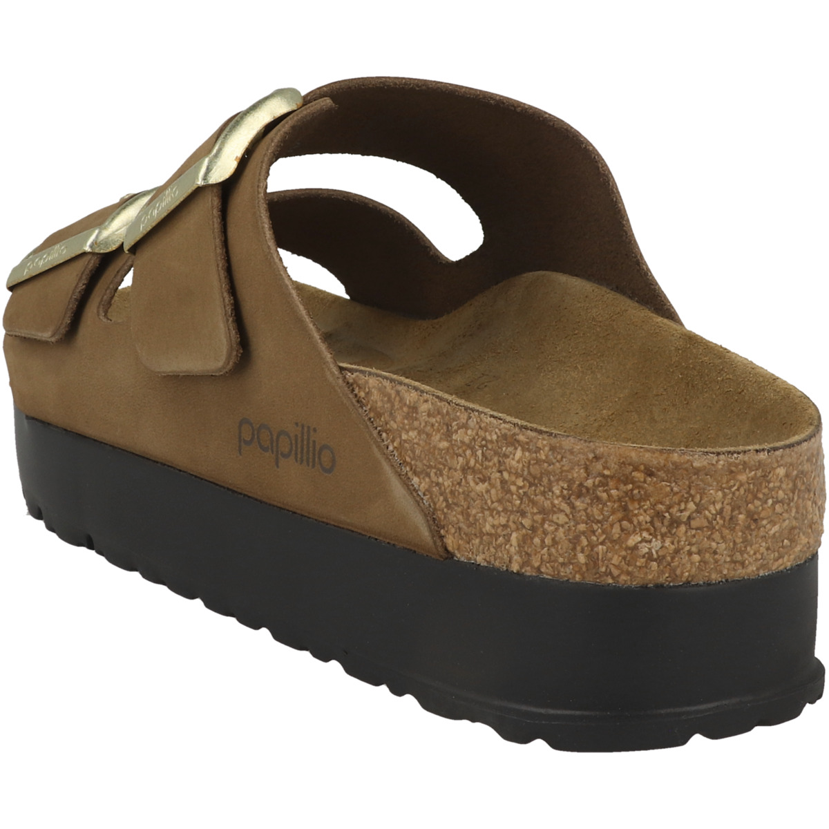 Birkenstock Papillio Arizona Flex Platform Nubukleder Sandale schmal braun