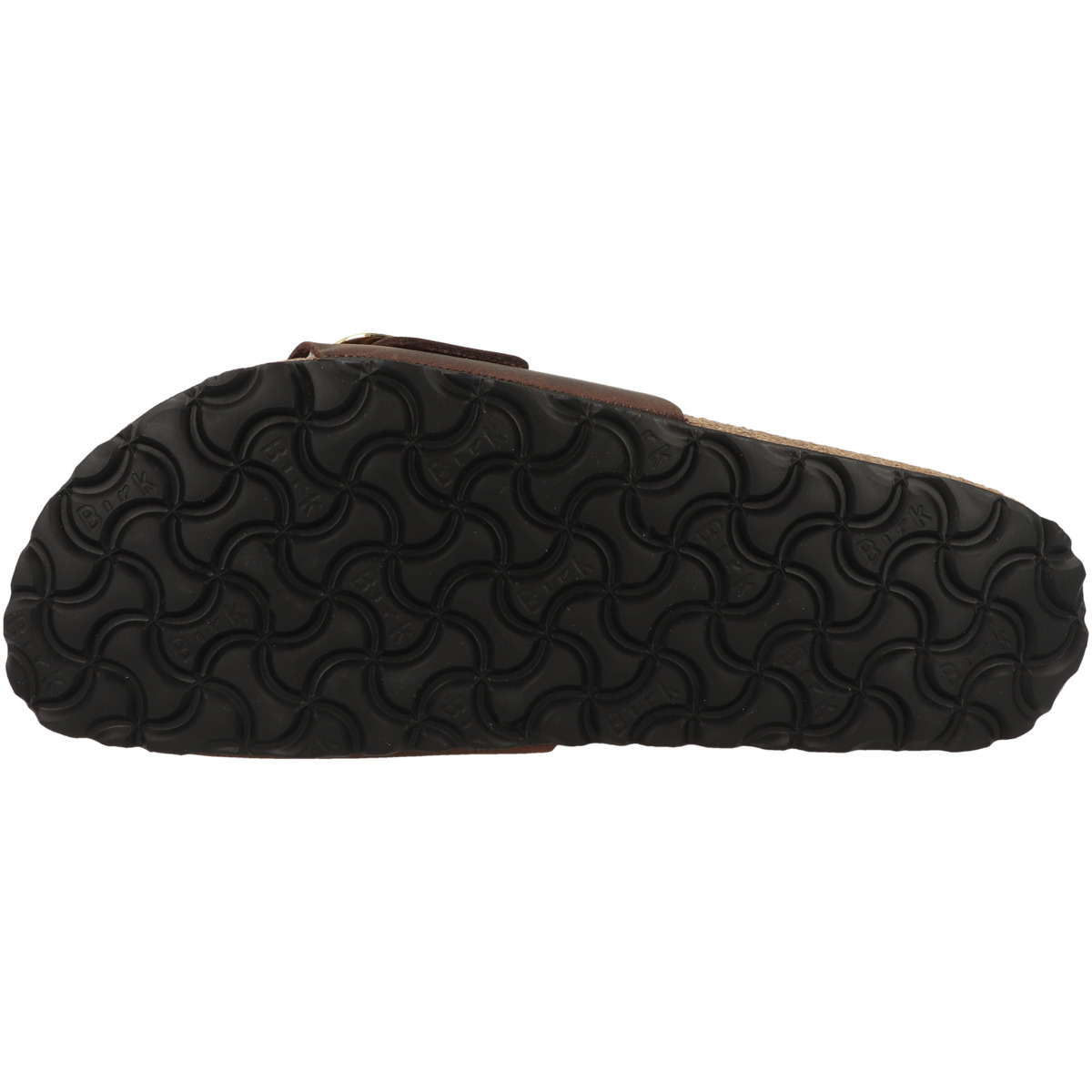 Birkenstock Madrid Big Buckle geöltes Nubukleder Sandale schmal dunkelbraun