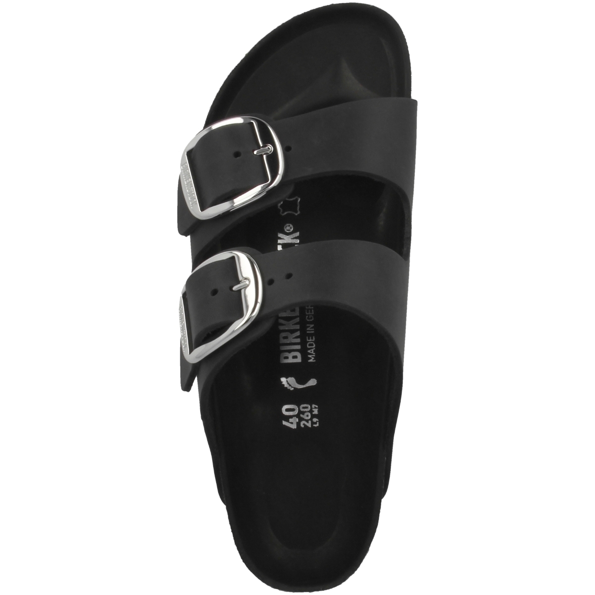 Birkenstock Arizona Big Buckle Geöltes Nubukleder Sandale schmal schwarz