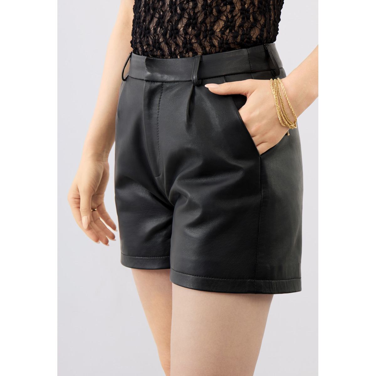 Bolongaro Trevor Sasha Short Ledershorts schwarz