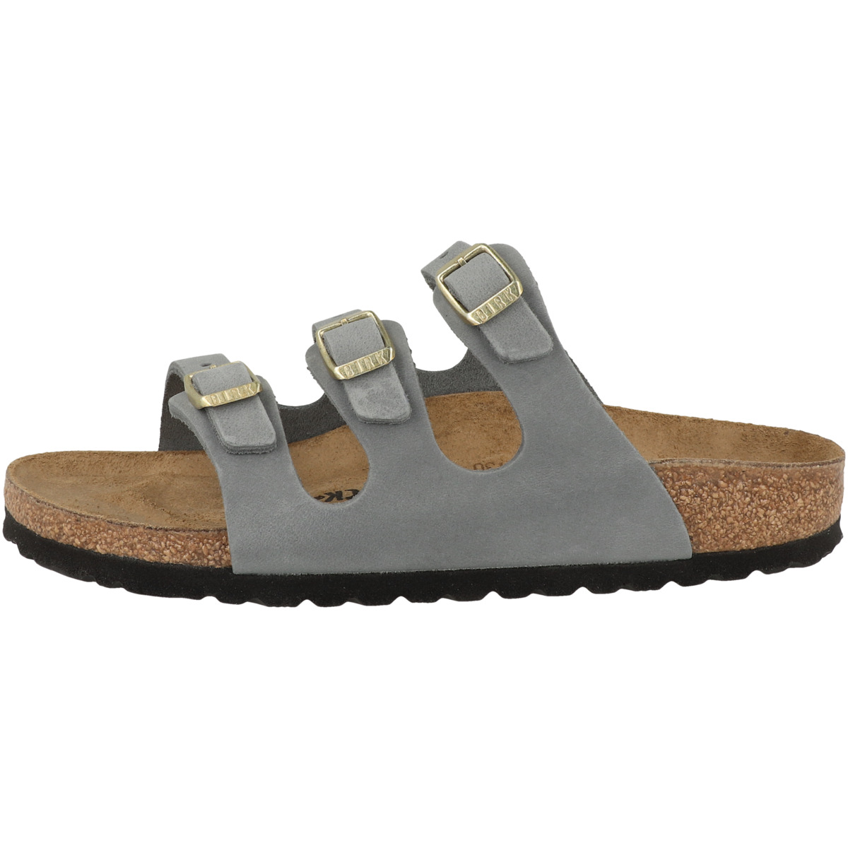 Birkenstock Florida SFB geöltes Nubukleder Sandale schmal grau
