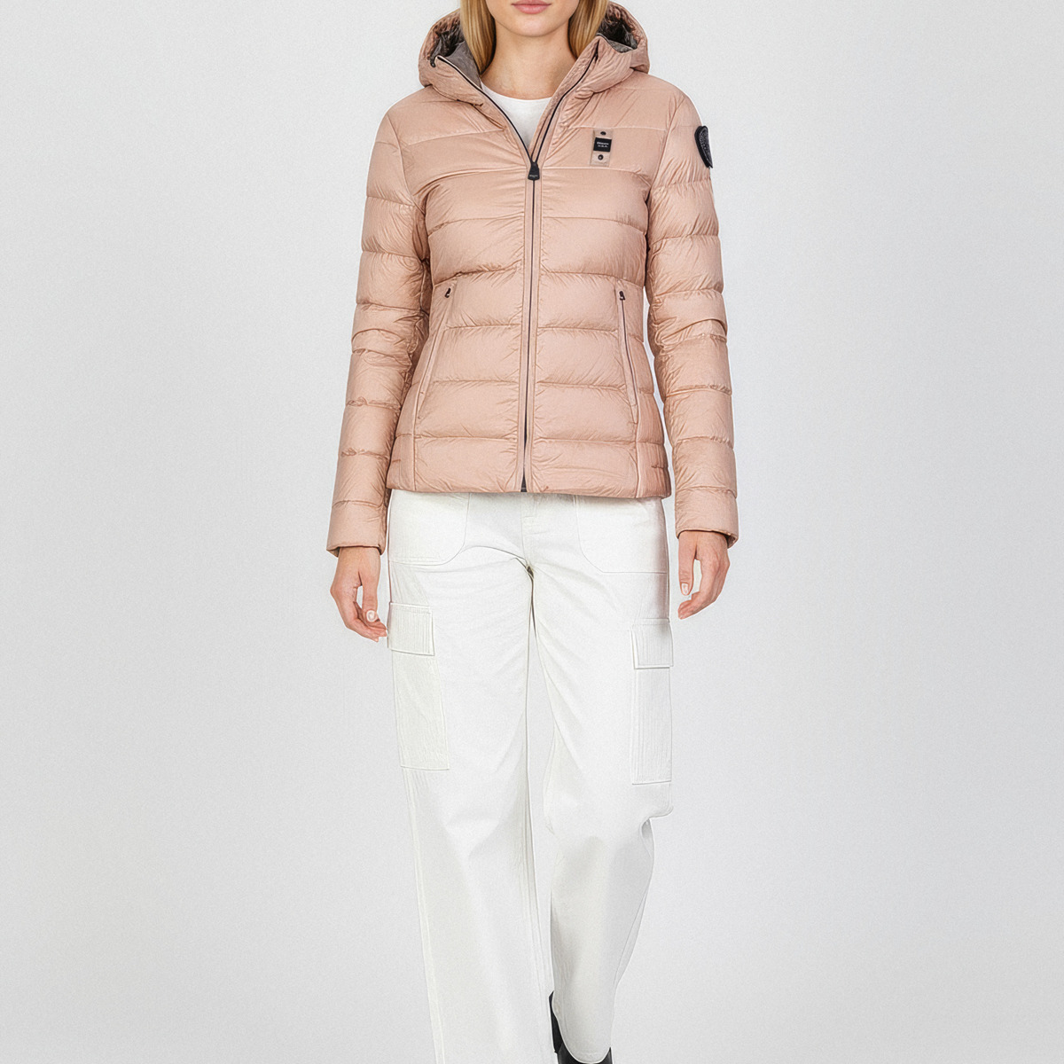 Blauer Charme Daunenjacke rosa
