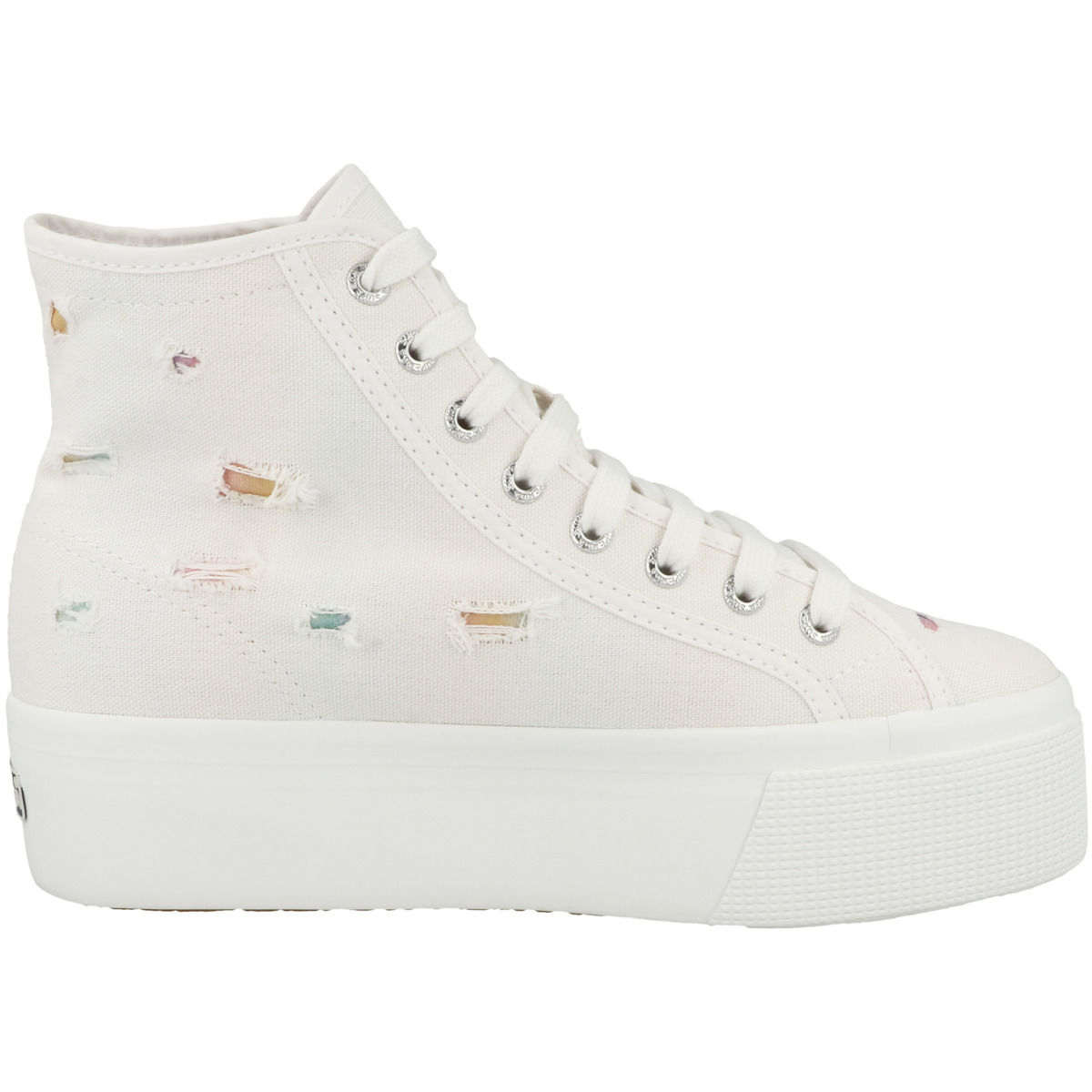 Superga 2708 Ripped Multicolor Cotton Sneaker weiss