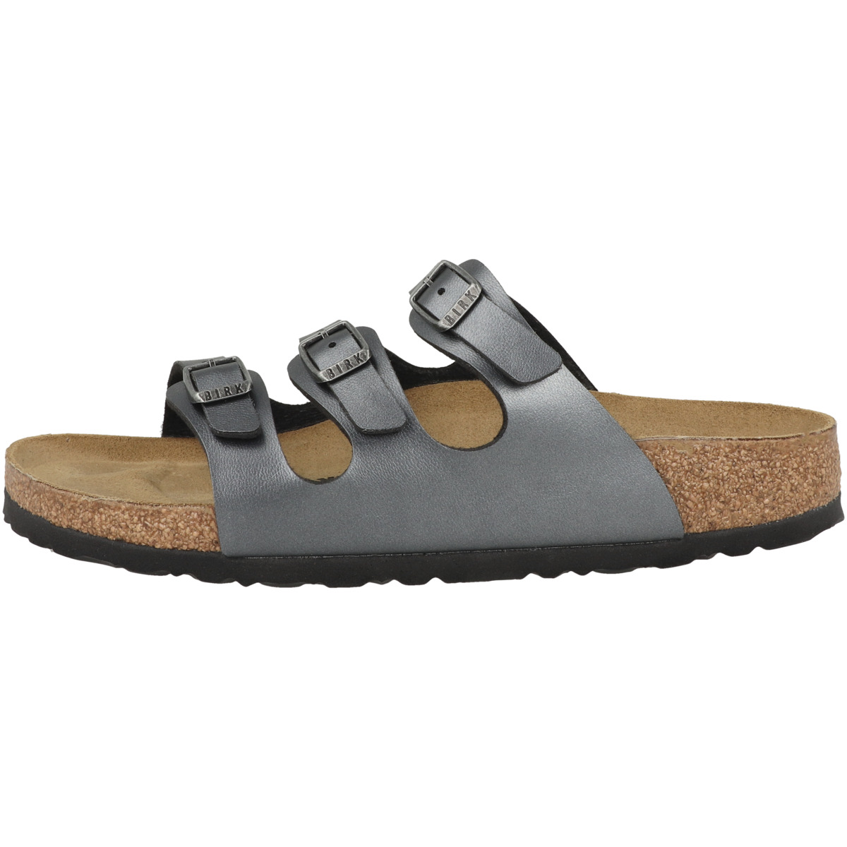 Birkenstock Florida Birko-Flor Metallic Sandale schmal schwarz