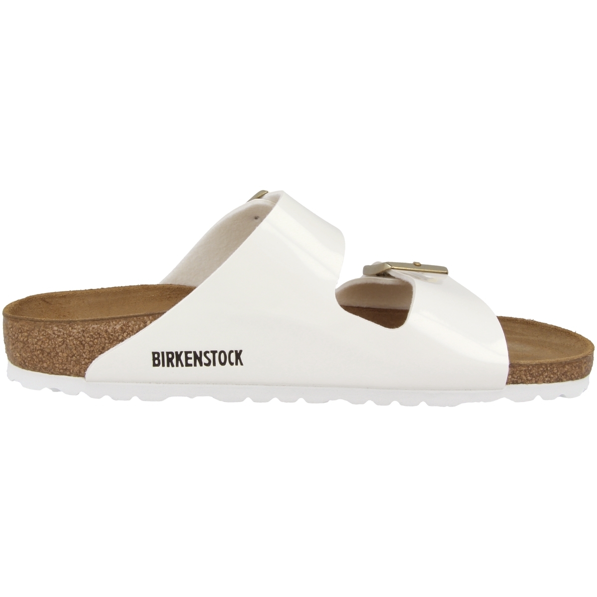 Birkenstock Arizona Birko-Flor Lack Sandale schmal weiss