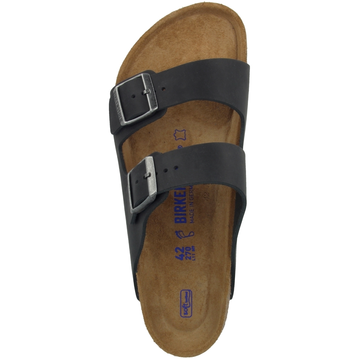 Birkenstock Arizona SFB geöltes Nubukleder Sandale Weichbettung normal schwarz