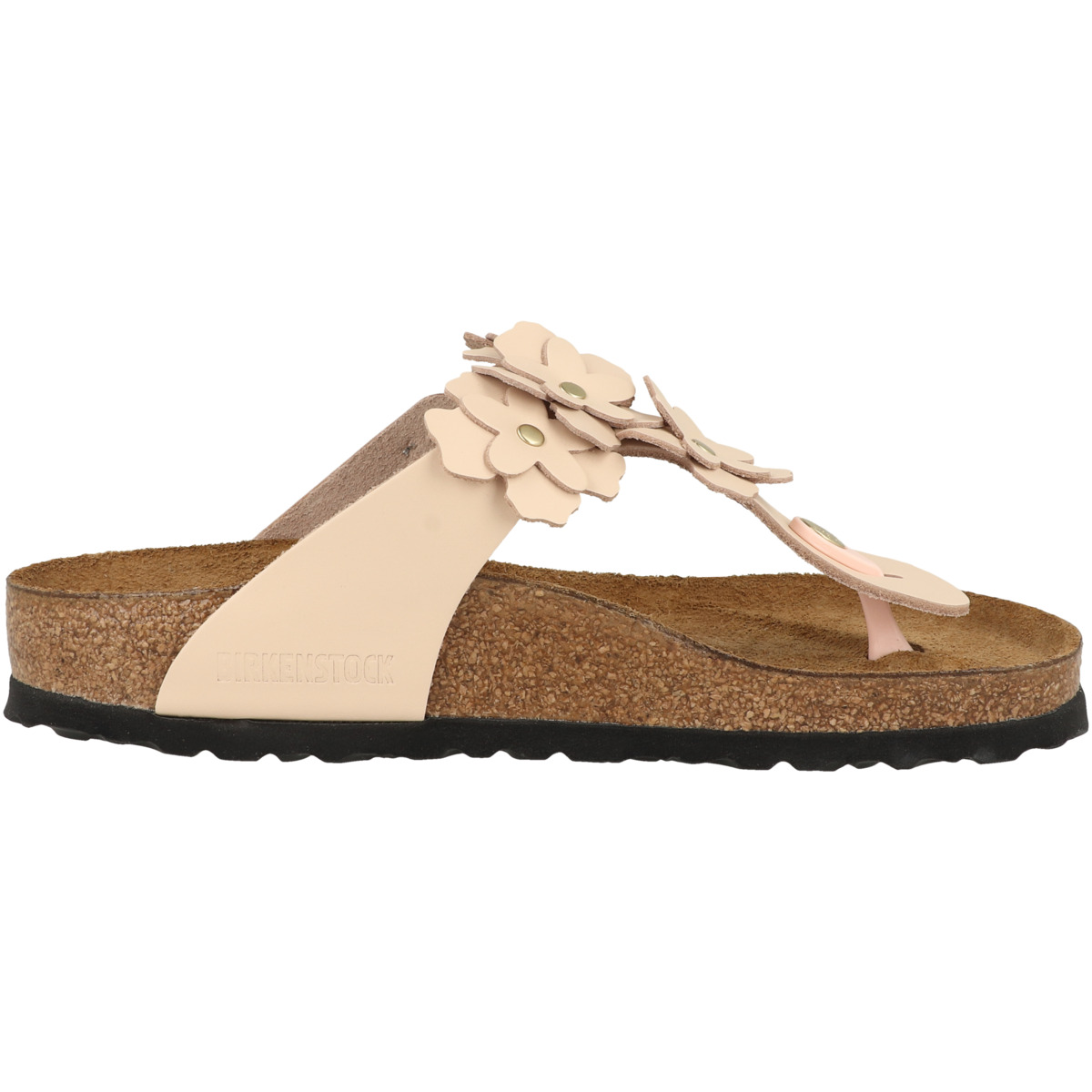 Birkenstock Gizeh Flowers Naturleder Zehensandale normal rosa
