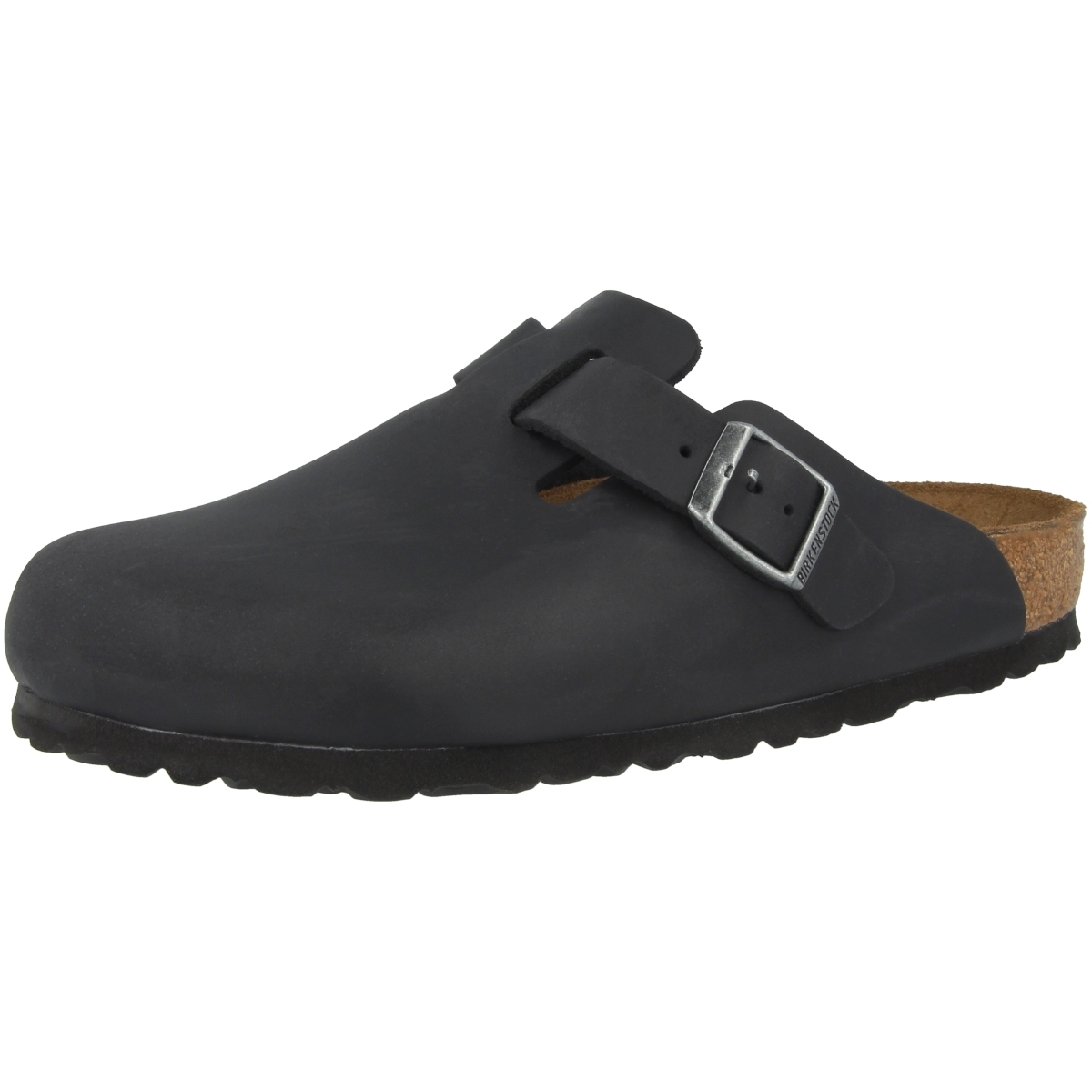 Birkenstock Boston Geöltes Nubukleder Clogs schmal schwarz