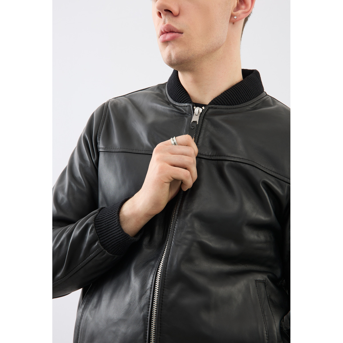 Bolongaro Trevor Ma1 Max Bomber Lederjacke schwarz