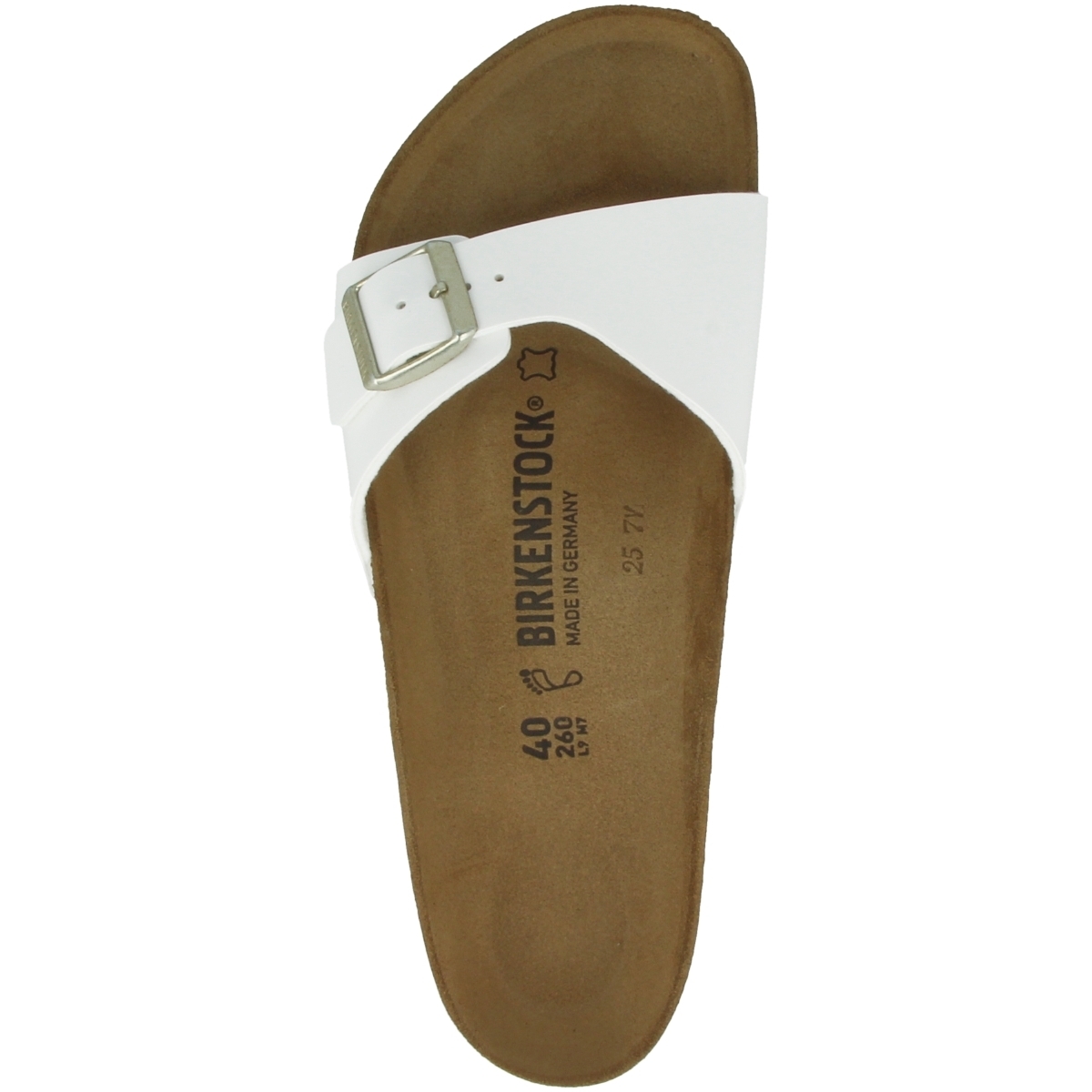 Birkenstock Madrid Birko-Flor Lack Sandale normal weiss