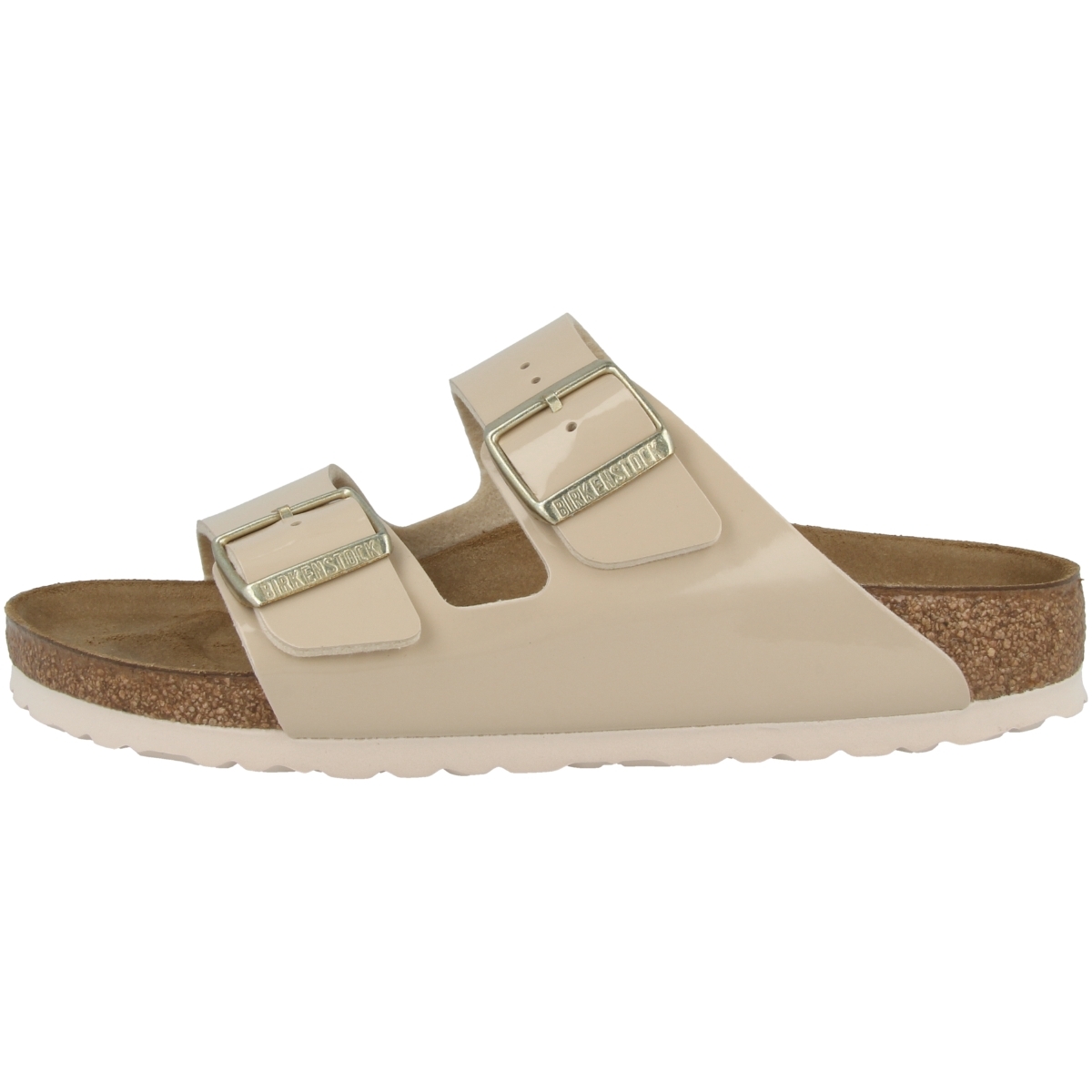 Birkenstock Arizona Birko-Flor Lack Sandale schmal beige