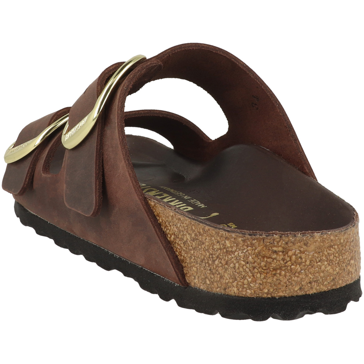 Birkenstock Arizona Big Buckle Geöltes Nubukleder Sandale schmal dunkelbraun