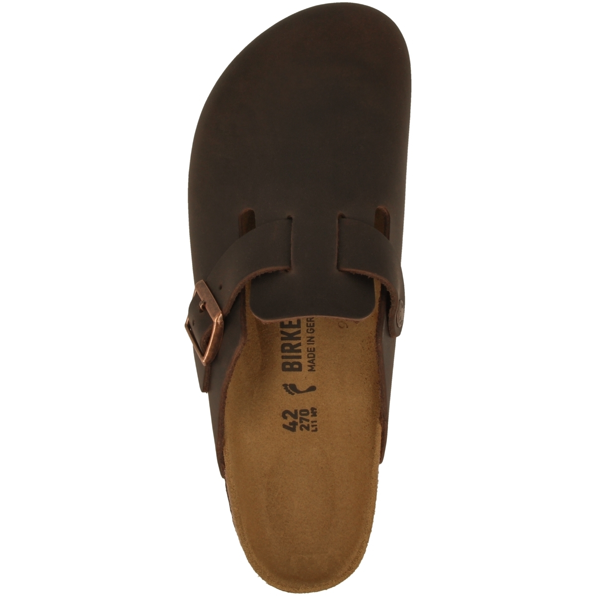 Birkenstock Boston Geöltes Nubukleder Clogs schmal dunkelbraun