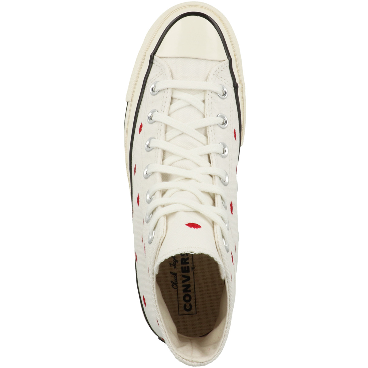 Converse Chuck 70 High Embroidered Lips Sneaker beige