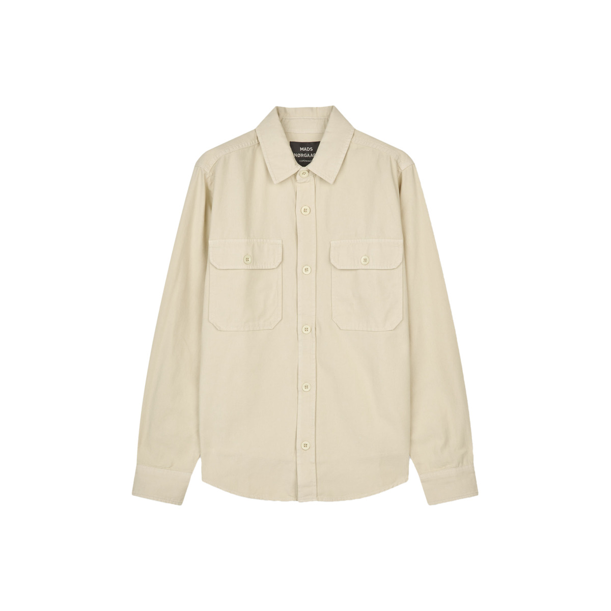 Mads Norgaard Dyed Canvas Skyler Langarmhemd grau