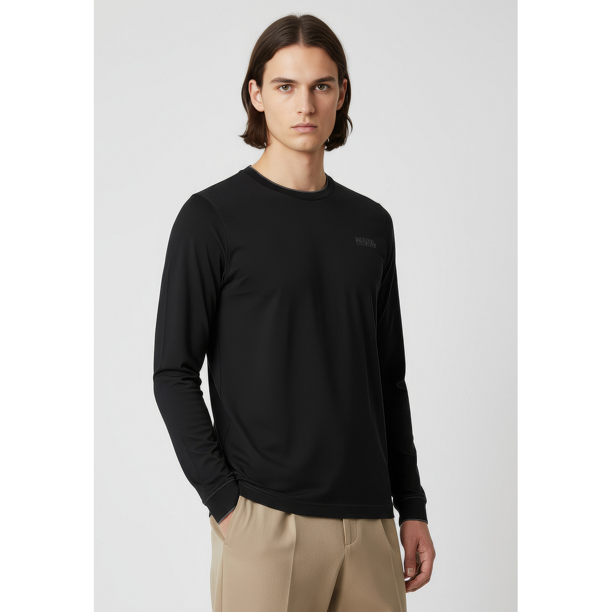 KARL LAGERFELD 755001 Langarmshirt schwarz