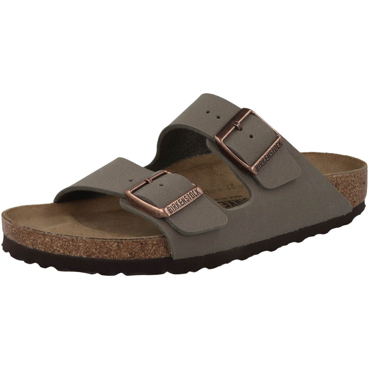 Birkenstock Arizona Birko-Flor Nubuk Sandale schmal  grau