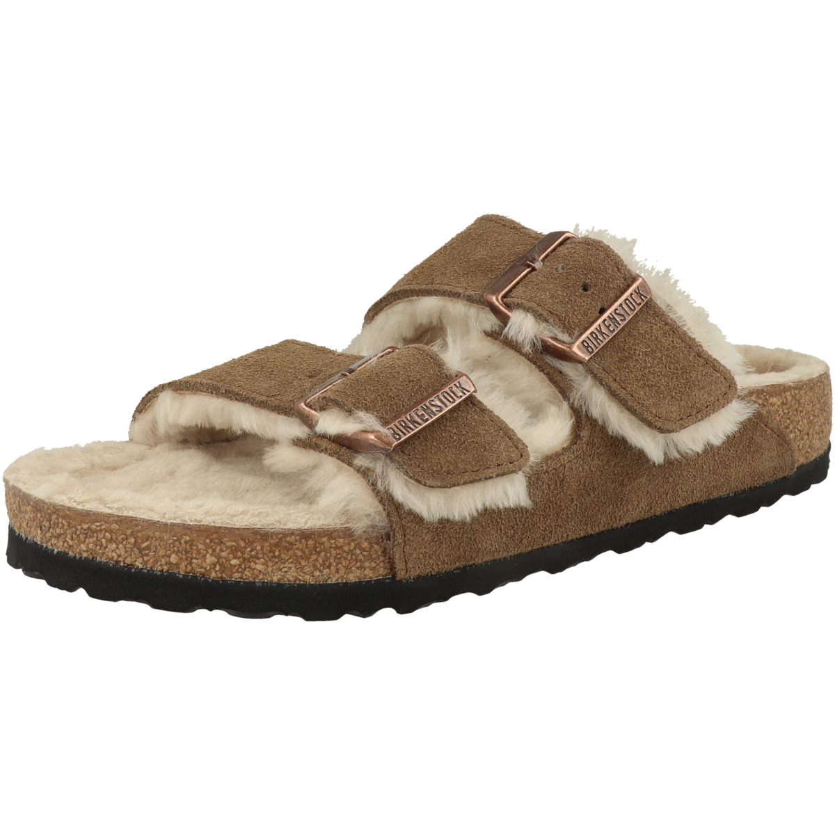 Birkenstock Arizona Veloursleder Lammfell Sandale normal braun