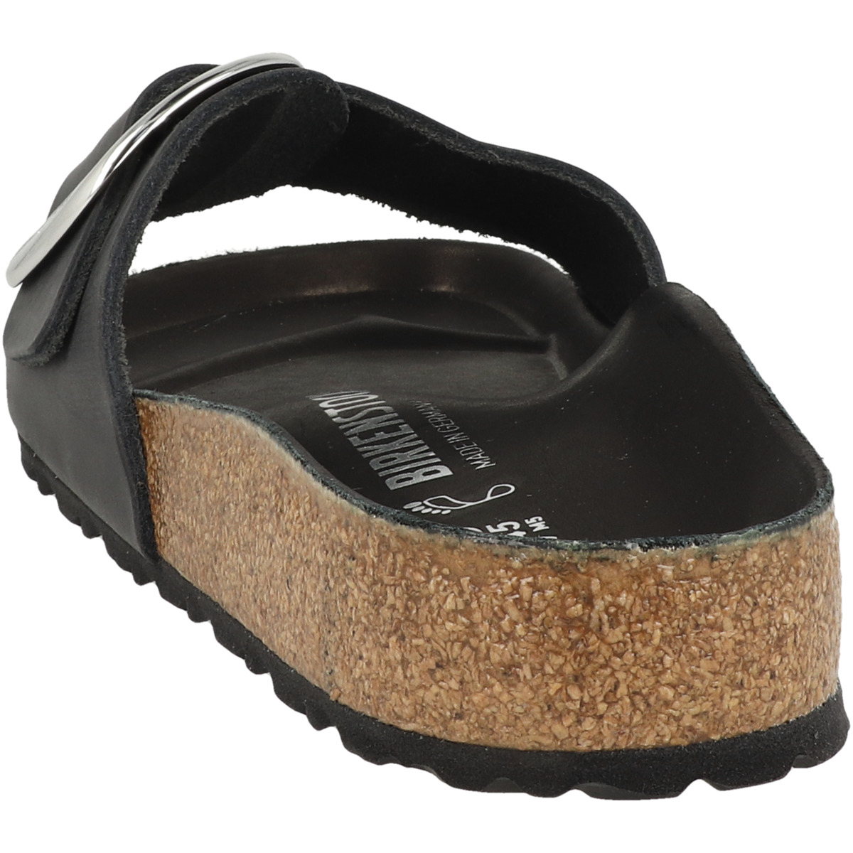 Birkenstock Madrid Big Buckle geöltes Nubukleder Sandale normal schwarz