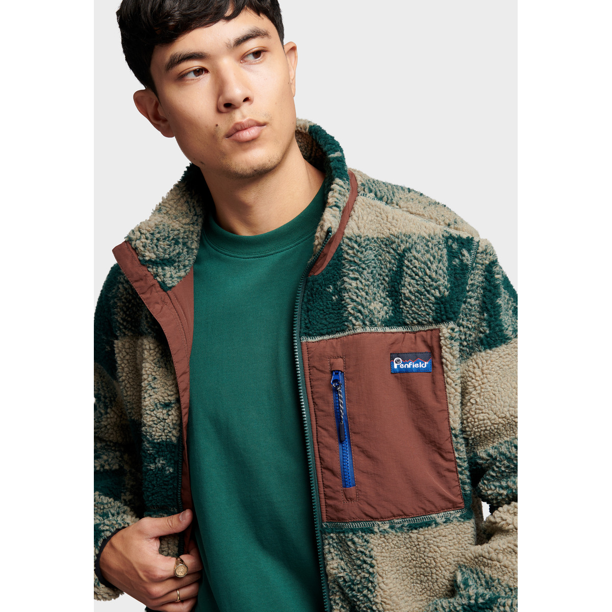 Penfield Textured Check Mattawa Jacket Fleecejacke dunkelgruen