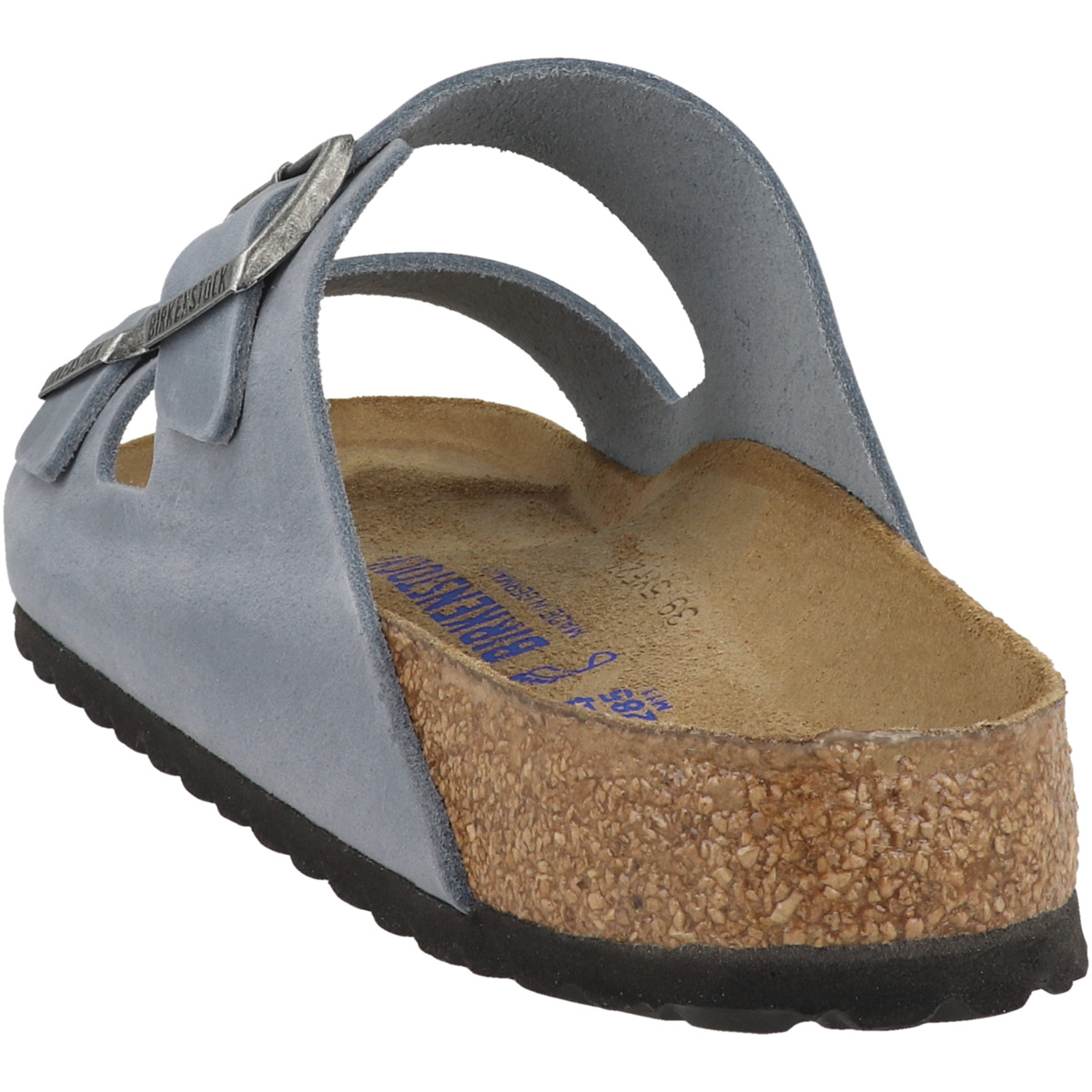 Birkenstock Arizona SFB Nubukleder geölt Sandale Weichbettung normal blau