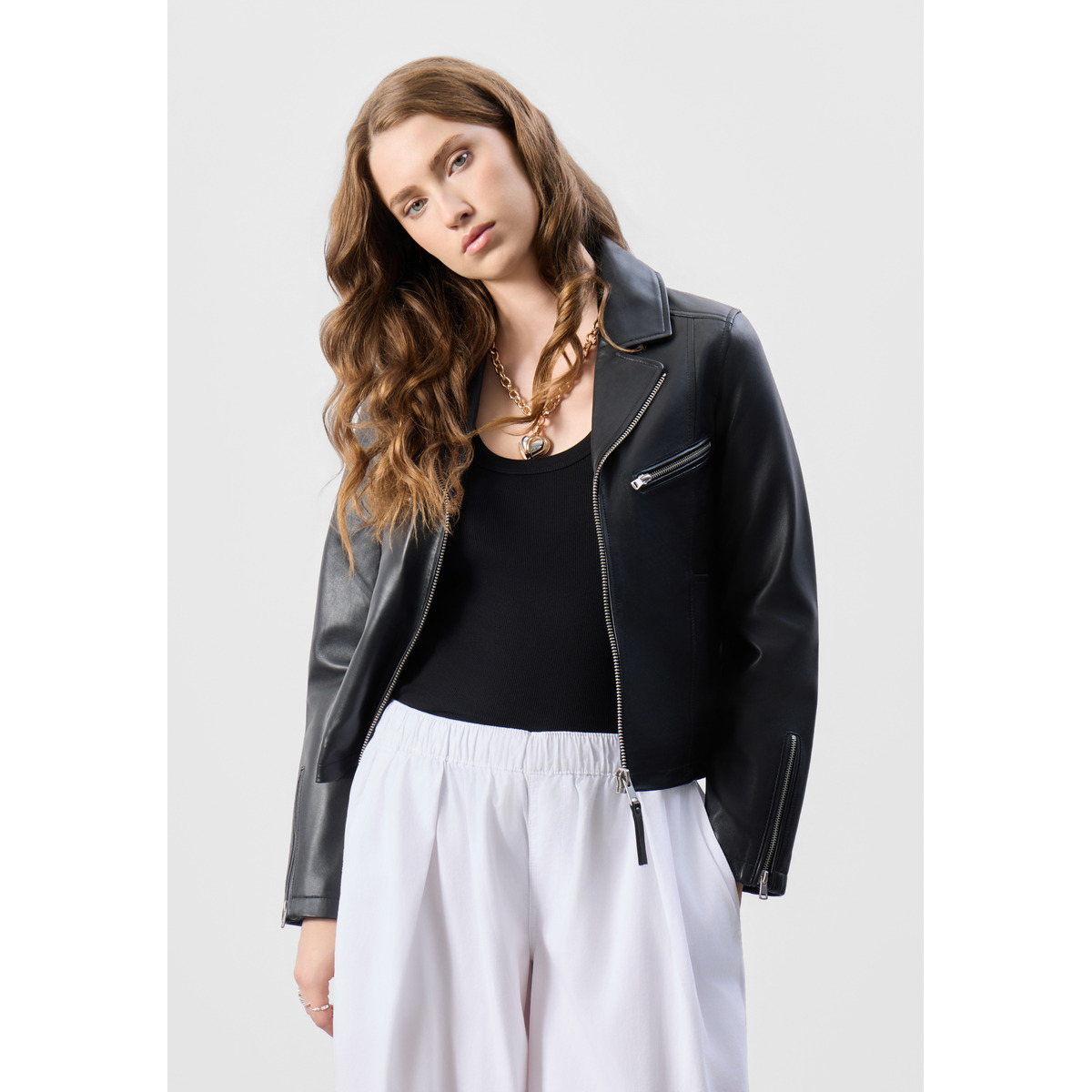 Bolongaro Trevor Helena Biker Lederjacke schwarz