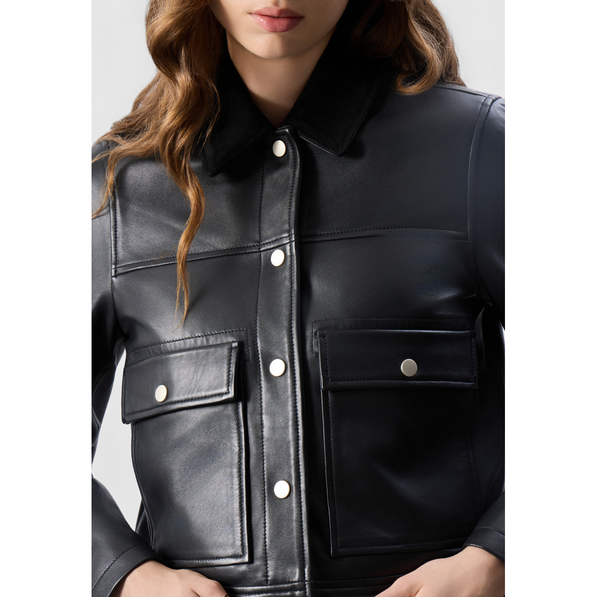 Bolongaro Trevor Carris Worker Lederjacke schwarz