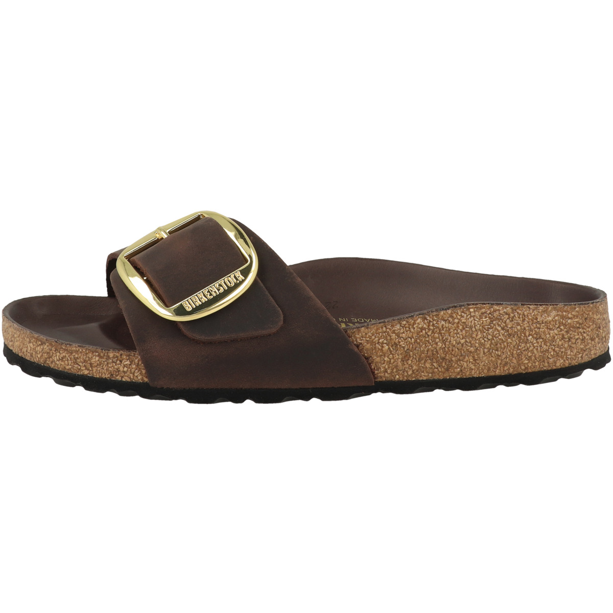 Birkenstock Madrid Big Buckle geöltes Nubukleder Sandale schmal dunkelbraun