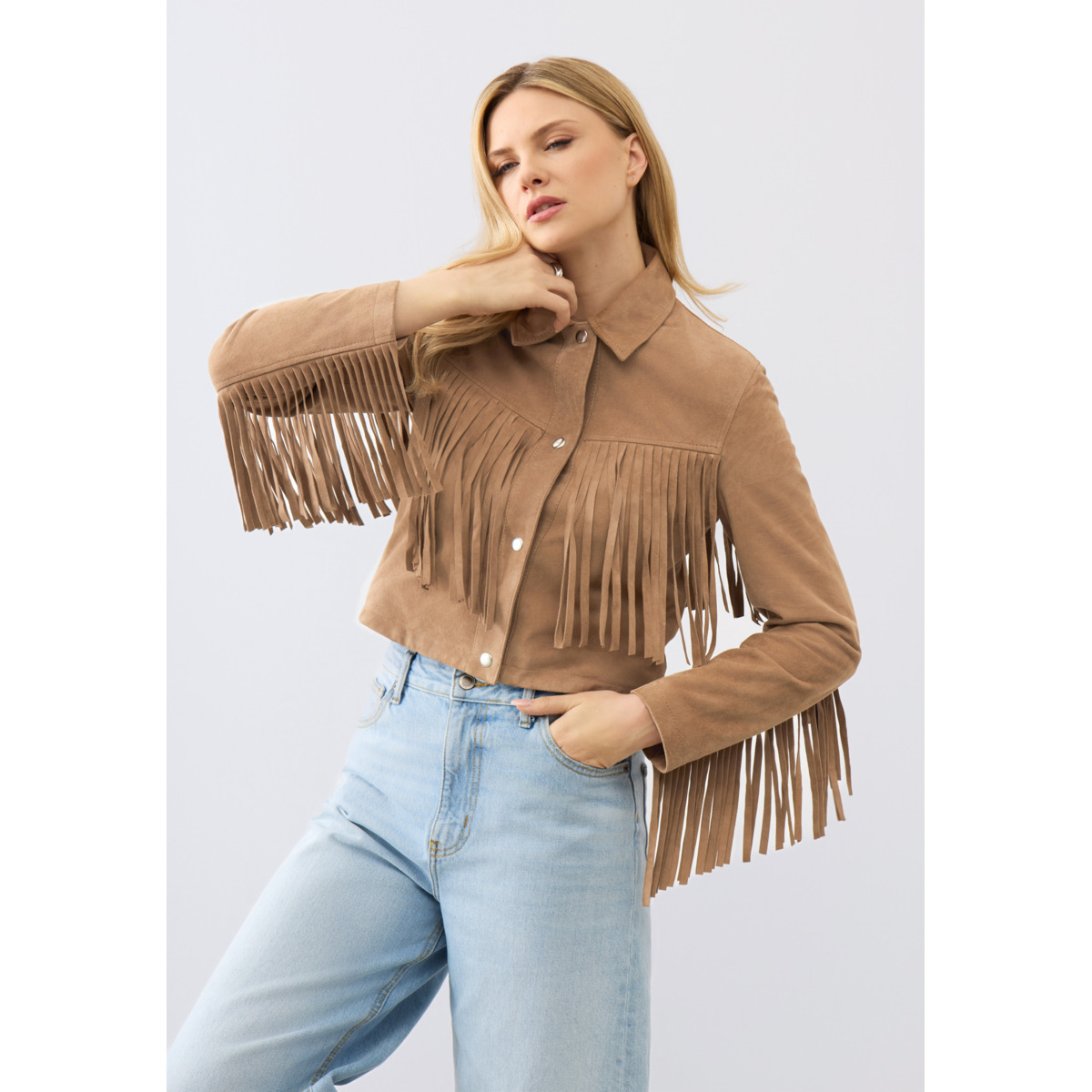 Bolongaro Trevor Nora Fringe Jacket Lederjacke braun
