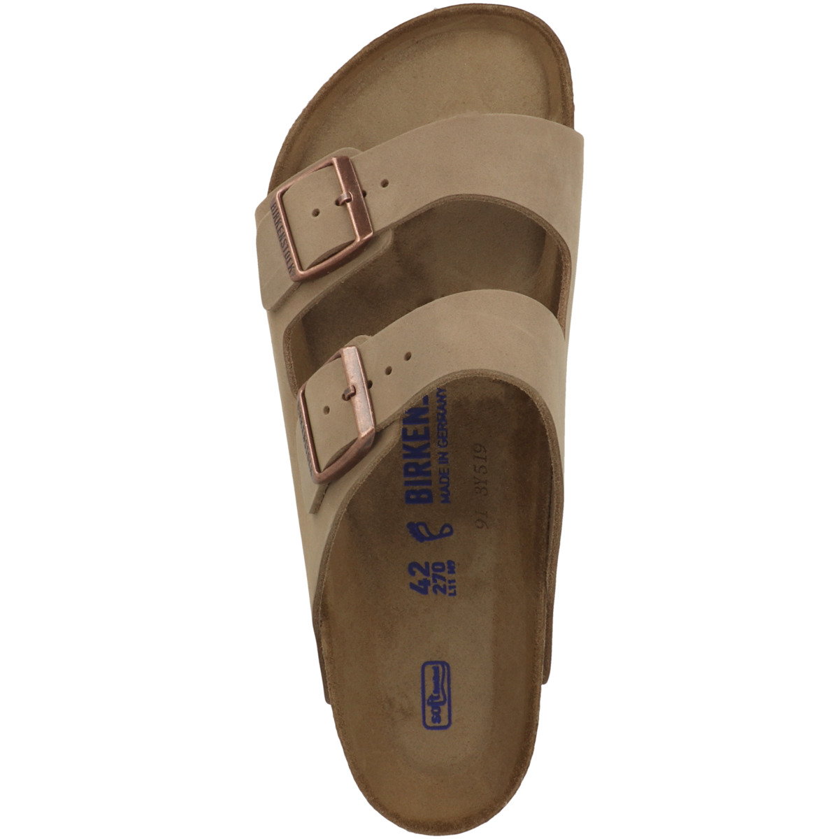 Birkenstock Arizona geöltes Nubukleder Sandale Weichbettung normal braun