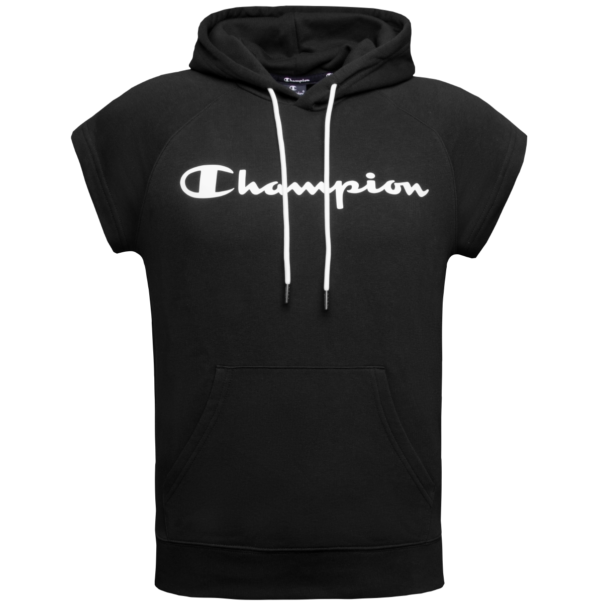 Champion Hooded Short Sleeves Kapuzenpullover schwarz