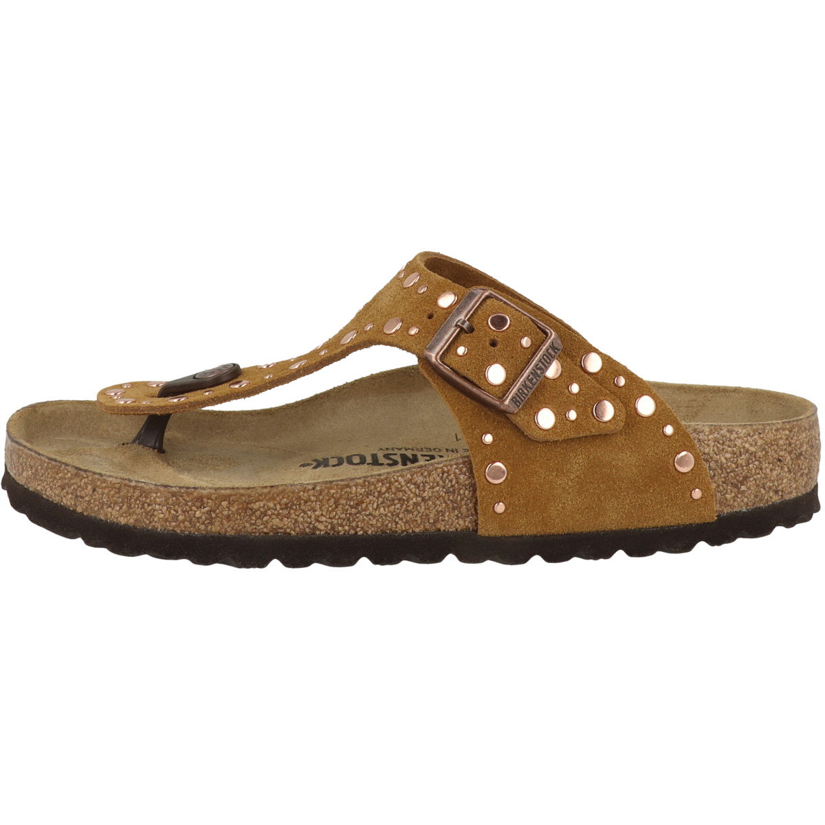 Birkenstock Gizeh Rivet Veloursleder Zehensandale normal braun