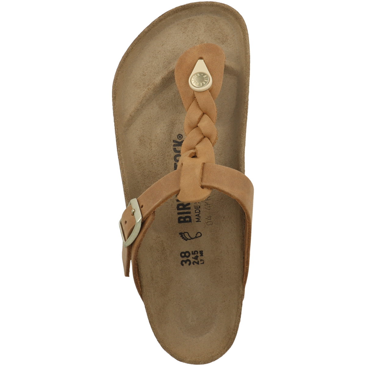 Birkenstock Gizeh Braided geöltes Nubukleder Zehensandale normal braun