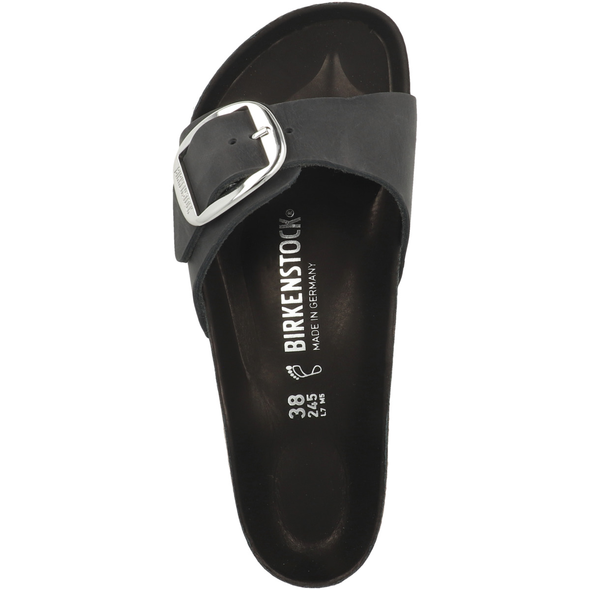 Birkenstock Madrid Big Buckle geöltes Nubukleder Sandale normal schwarz