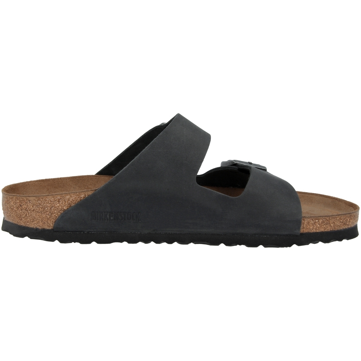 Birkenstock Arizona geöltes Nubukleder Sandale schmal schwarz