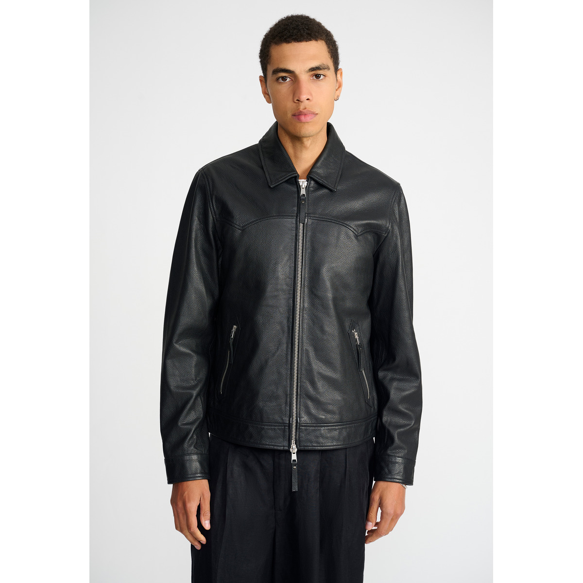 Bolongaro Trevor Ralph Western Jacket Lederjacke schwarz