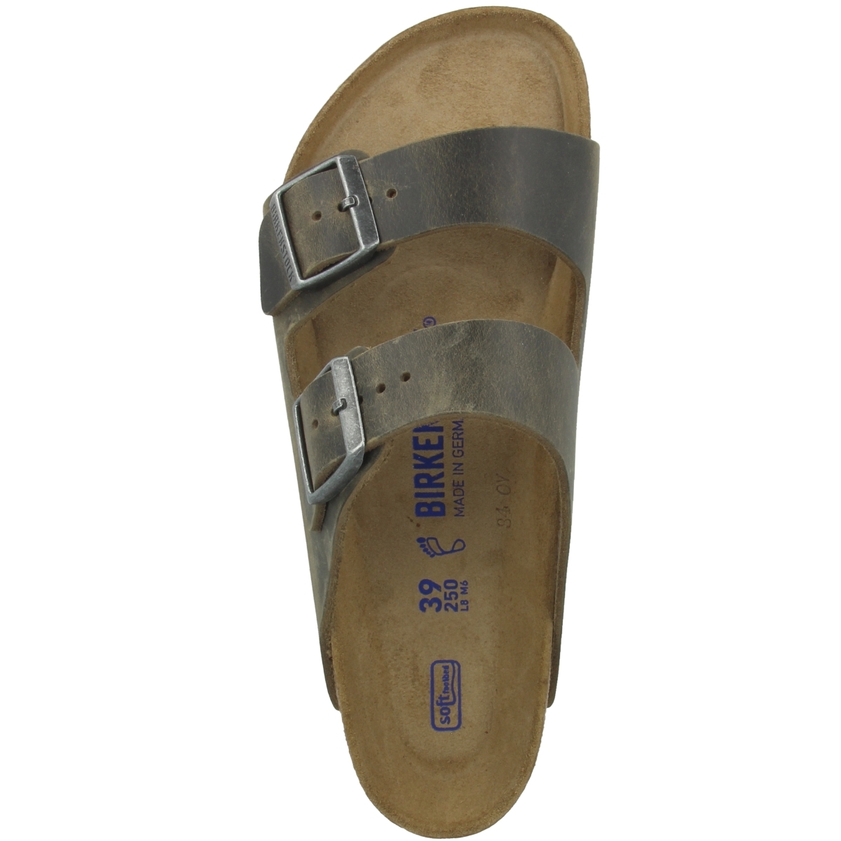 Birkenstock Arizona SFB Geöltes Nubukleder Sandale Weichbettung normal gruen