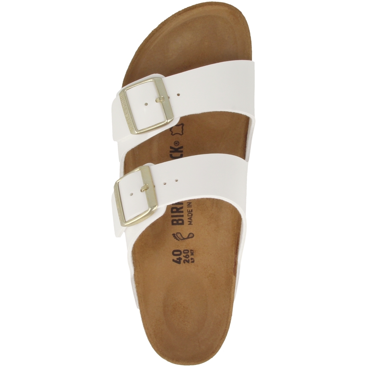 Birkenstock Arizona Birko-Flor Lack Sandale normal weiss