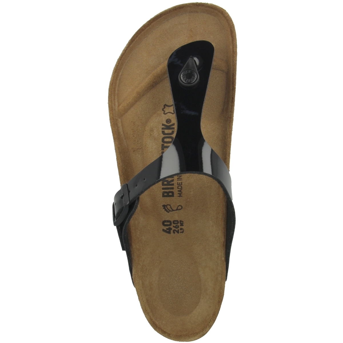 Birkenstock Gizeh Birko-Flor Lack Sandale normal schwarz