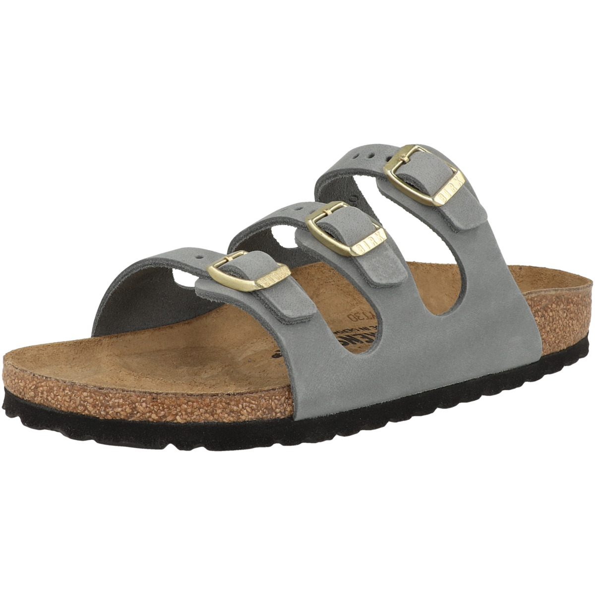 Birkenstock Florida SFB geöltes Nubukleder Sandale schmal grau