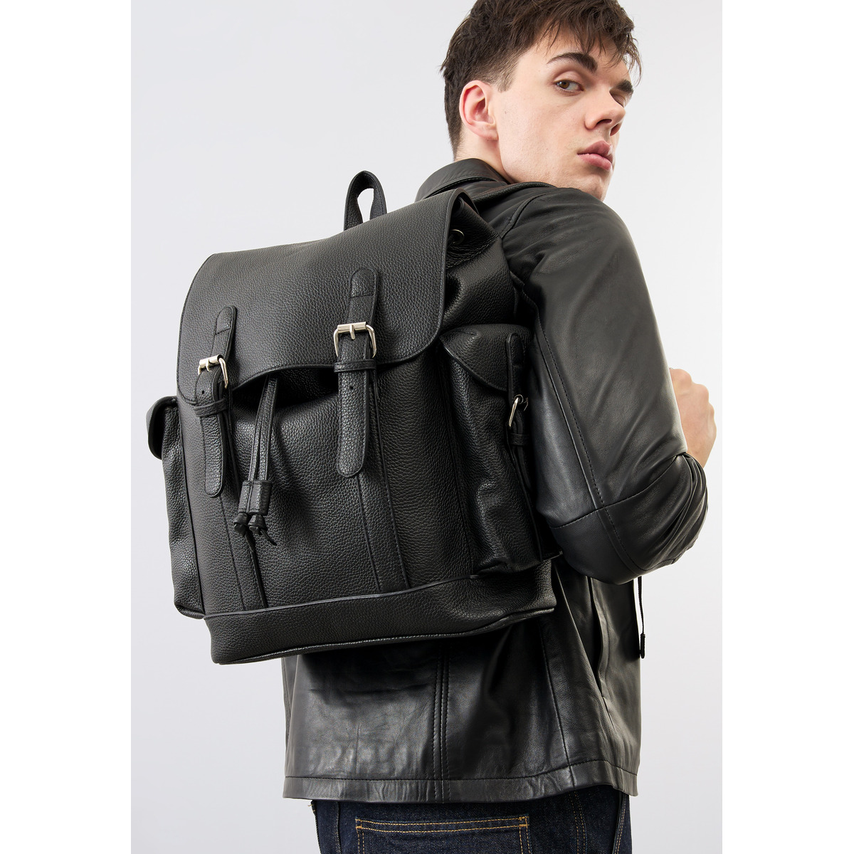 Bolongaro Trevor Belmont Backpack Lederrucksack schwarz