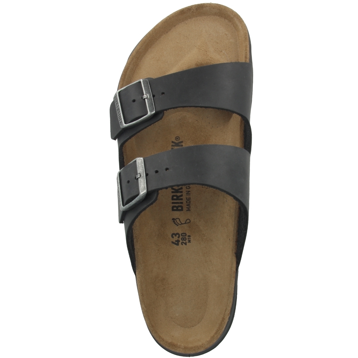 Birkenstock Arizona CT geöltes Nubukleder Sandale normal schwarz