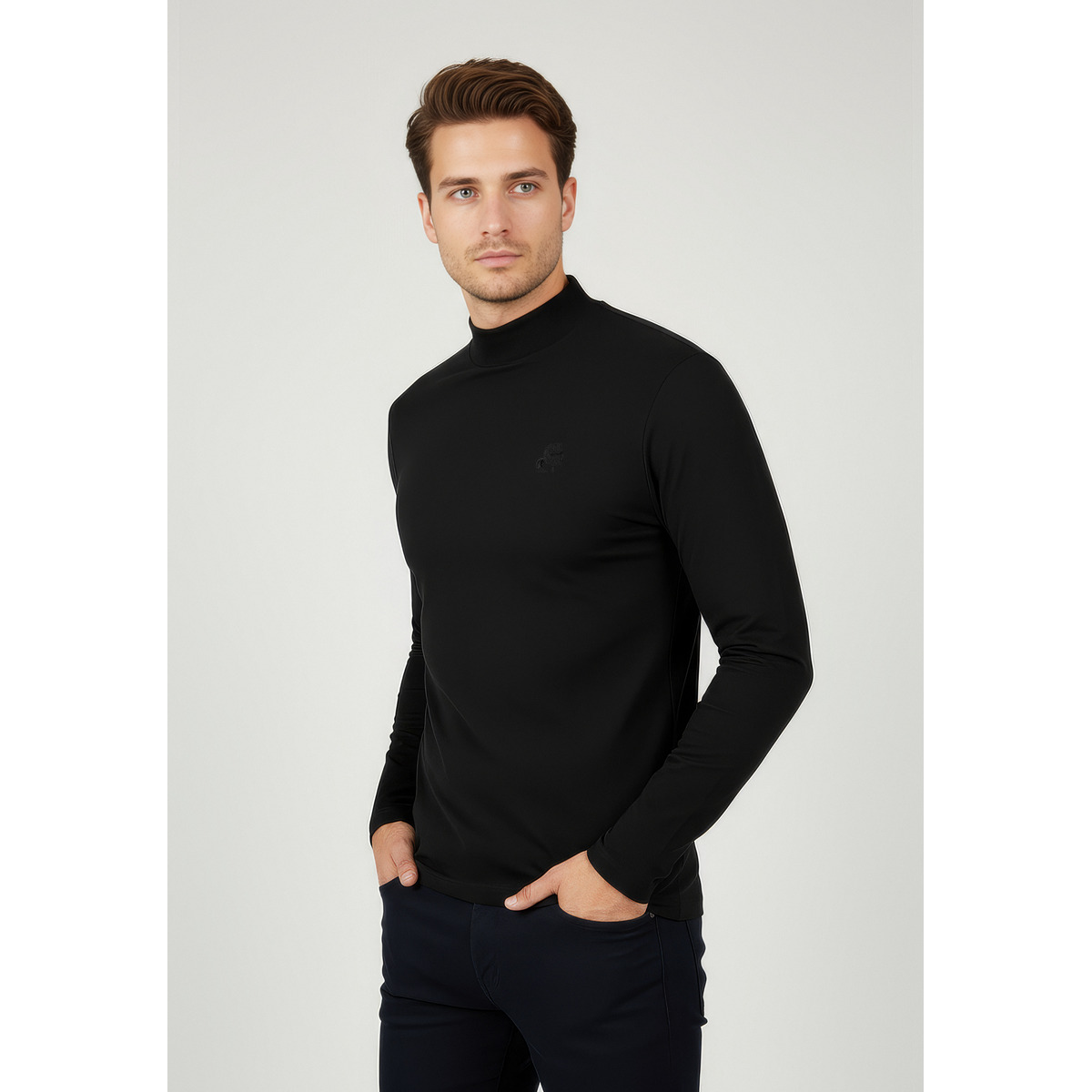 KARL LAGERFELD 755022 Langarmshirt schwarz