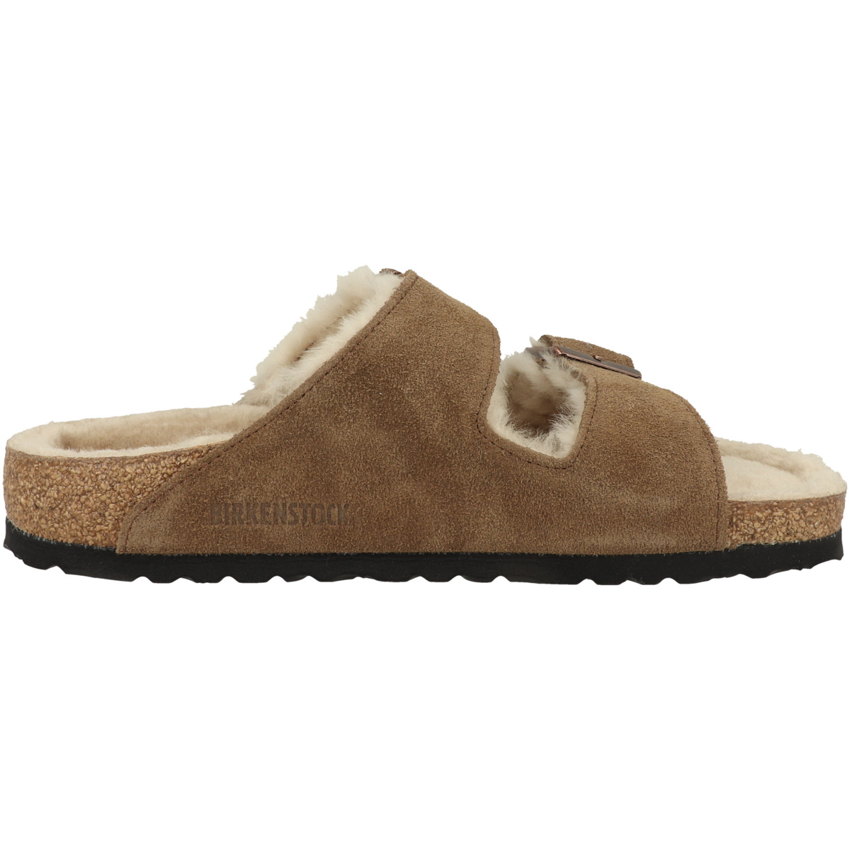 Birkenstock Arizona Veloursleder Lammfell Sandale normal braun