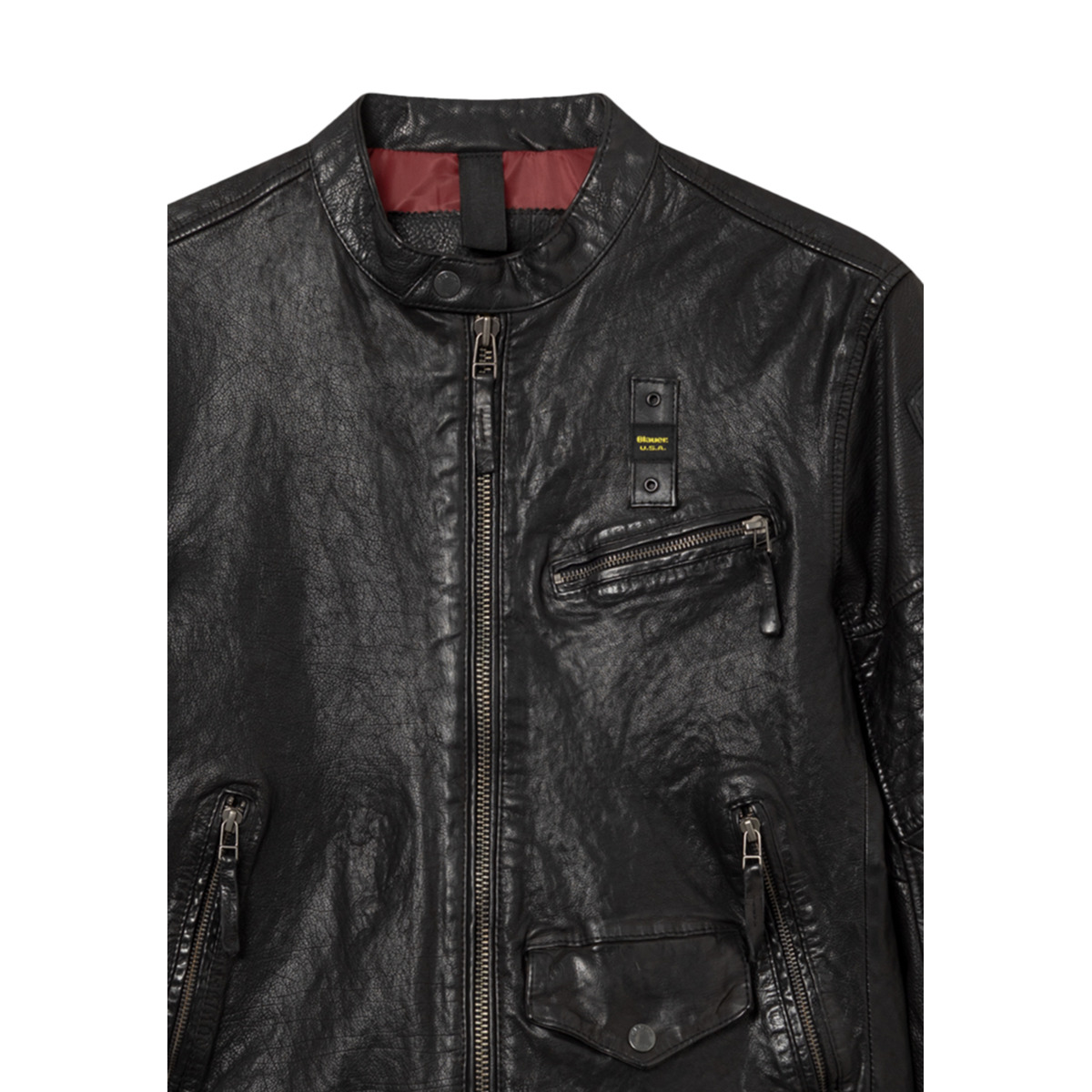 Blauer Elmer Lederjacke schwarz