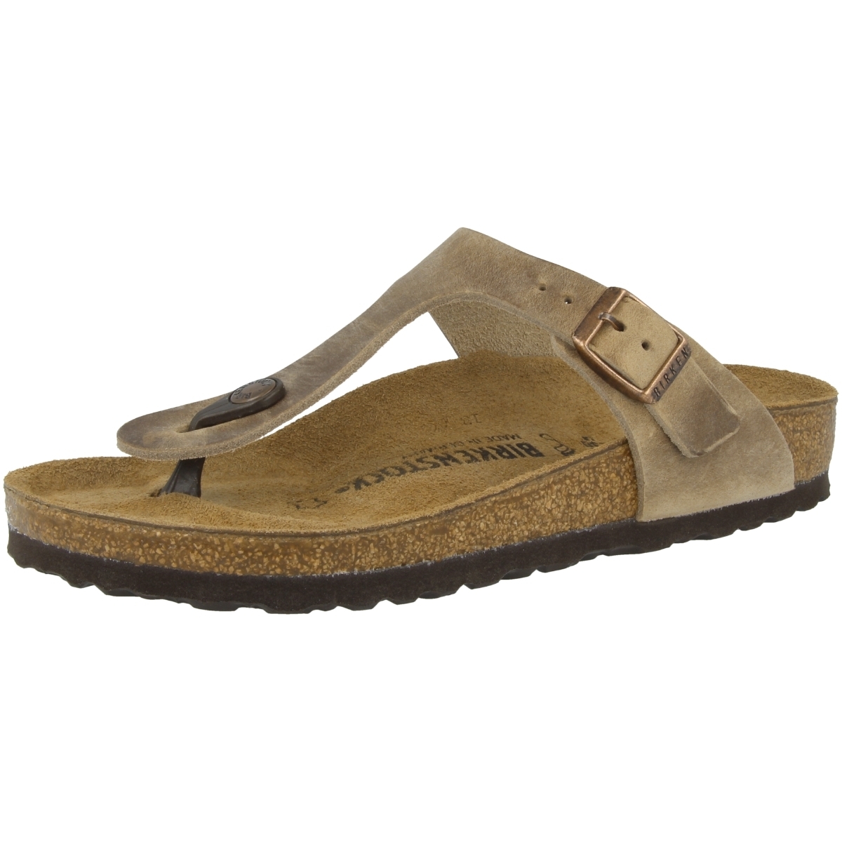 Birkenstock Gizeh geöltes Nubukleder Zehensandale normal braun